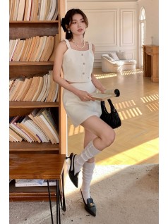 01' BELLE MAISON C' TWEED TOP IN HONEY MILK